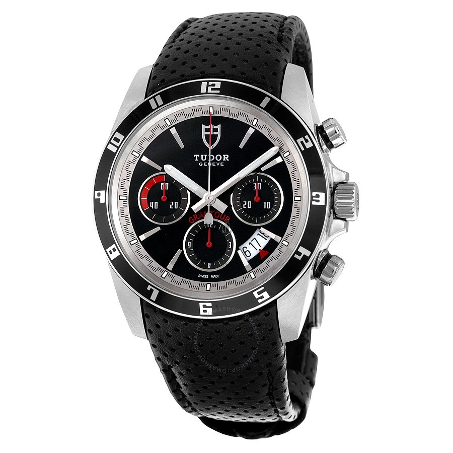 Tudor Grantour Chronograph Automatic Black Dial Black Leather 20530N-BKMCPL Replica