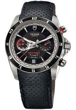 Tudor Grantour Black Dial Chronograph Black Leather 20550N-BKMCPL Replica