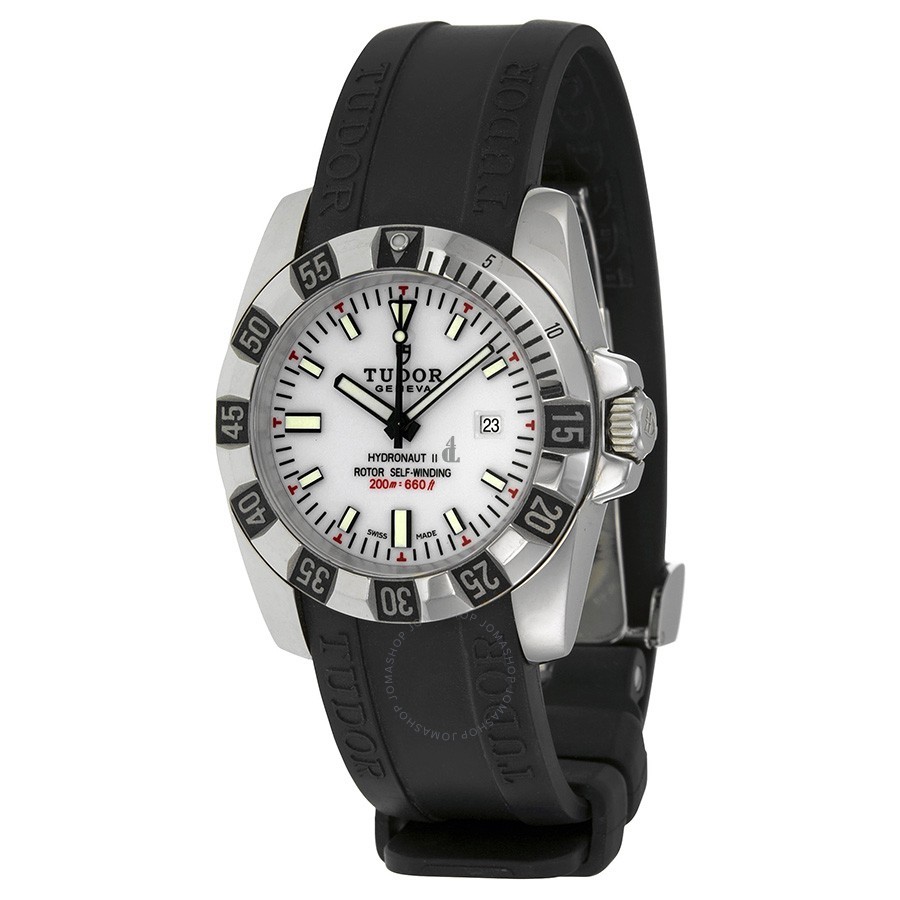 Tudor HydronautII White Dial Black Rubber Ladies Watch 24030-WSBKRS Replica