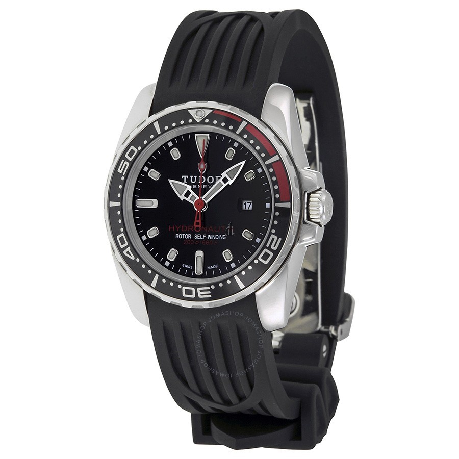 Tudor HydronautII Black Dial Black Rubber Ladies Watch 24060N-BKSBKRS Replica