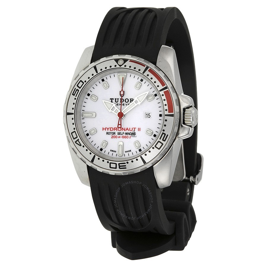 Tudor HydronautII White Dial Black Rubber Ladies Watch 24060-WSBKRS Replica