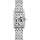Cartier Tank Americaine Silver Dial White Gold Bracelet Ladies Watch WB710009 Replica