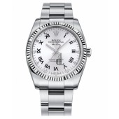 Fake Rolex Air-King White Gold Fluted Bezel White dial 114234 WDO.