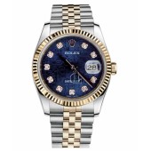 Fake Rolex Datejust 36mm Steel and Yellow Gold Blue Jubilee Dial 116233 BLJDJ.