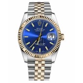 Fake Rolex Datejust 36mm Steel and Yellow Gold Blue Dial 116233 BLSJ.