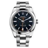 Fake Rolex Milgauss Stainless Steel Black dial 116400 BKO.