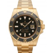 Fake Rolex Submariner Date Yellow Gold Black Dial 116618LN.
