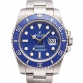 Fake Rolex Submariner Date Blue Bezel and Dial 116619LB.