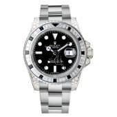 Fake Rolex GMT Master II White Gold Black Dial 116759 SANR.