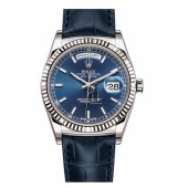Fake Rolex Day Date White Gold Blue Dial 118139 BLL.
