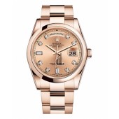 Fake Rolex Day Date Pink Gold Diamond Dial 118205 CHDO.