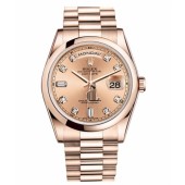 Fake Rolex Day Date Pink Gold Champagne Dial 118205 CHDP.