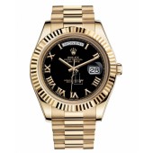 Fake Rolex Day Date II President Yellow Gold Black dial 218238 BKRP.