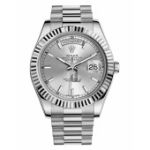 Fake Rolex Day Date II President White Gold Silver dial 218239 SIP.