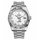 Fake Rolex Day Date II President White Gold White dial 218239 WRP.