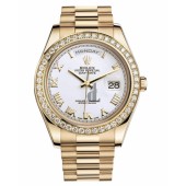 Fake Rolex Day Date II President Yellow Gold White dial 218348 WRP.