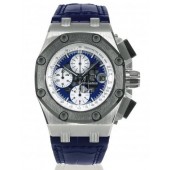 Replica Audemars Piguet Blue Dial Crocodile Leather Strap Men's Chronograph Watch