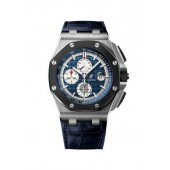 Replica Audemars Piguet Royal Oak Offshore Blue Alligator Leather Men's Watch 0