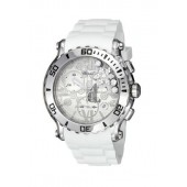 Imitation Chopard Happy Sport Round White Diamond Snow Dial Ladies Watch