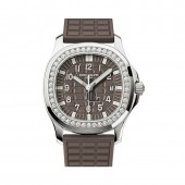 Patek Philippe Aquanaut Ladies 35.6mm Embossed Brown Arabic Diamond Bezel 5067A-023