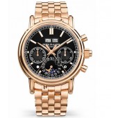 Patek Philippe Perpetual Calendar Split-Seconds Chronograph 5204 Rose Gold / Black / Bracelet 5204/1R-001