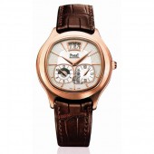 Piaget Emperador Automatic Silver Dial Brown Leather Men's Watch G0A32017 replica