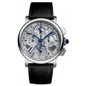 AAA quality Rotonde de Cartier Perpetual Calendar Chronograph 18 kt White Gold Mens Watch W1556226
 replica.