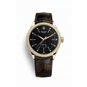 Rolex Cellini Time Everose gold 50605RBR Black set diamonds Dial