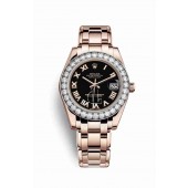 Rolex Pearlmaster 34 Everose gold 81285 Black Dial