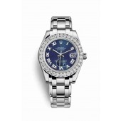 Rolex Pearlmaster 34 white gold 81299 Blue Dial