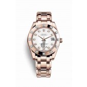 Rolex Pearlmaster 34 Everose gold 81315 White set diamonds Dial