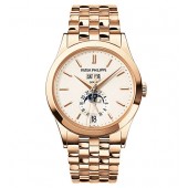Fake Patek Philippe Annual Calendar Silver Dial 18kt Rose Gold Men's Watch 5396-1R-010