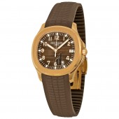 Fake Patek Philippe Aquanaut Brown Dial 18k Rose Gold Brown Rubber Automatic Men's Watch 5167R-001