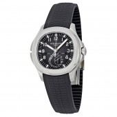 Fake Patek Philippe Aquanaut Dual Time Black Dial Automatic Men's Watch 5164A-001