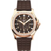 Fake Patek Philippe Aquanaut Luce 18kt Rose Gold Diamond Case Automatic Ladies Watch 5068R