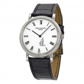 Fake Patek Philippe Calatrava White Dial 18 kt White Gold Men's Watch 5120G