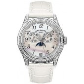 Fake Patek Philippe Complicated 18kt White Gold Moon Phase Diamond Ladies Watch 4937G