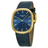 Fake Patek Philippe Golden Ellipse 18kt Yellow Gold Blue Men's Watch 3738-100J