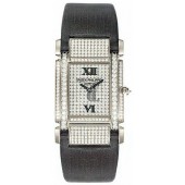 Fake Patek Philippe Twenty-4 18kt White Gold Diamond Dial Satin Strap Ladies Watch 4910G