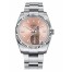 Fake Rolex Air-King White Gold Fluted Bezel Salmon pink round dial 114234 PAO.