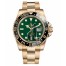 Fake Rolex GMT Master II Yellow Gold Green Dial 116718 G.