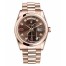 Fake Rolex Day Date Pink Gold Chocolate Dial 118205 CHODRP.
