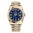 Fake Rolex Day Date Yellow Gold Blue Dial 118208 BDP.