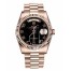 Fake Rolex Day Date Pink Gold Black Dial 118235 BKAP.