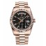 Fake Rolex Day Date Pink Gold Black Dial 118235 BKSP.