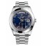 Fake Rolex Day Date II President Platinum Blue wave dial 218206 BLWAP.