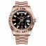 Fake Rolex Day Date II President Pink Gold Black dial 218235 BKDRP.
