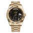 Fake Rolex Day Date II President Yellow Gold Black wave dial 218238 BKWAP.