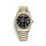 Rolex Day-Date 36 yellow gold lugs set diamonds 118388 Black Dial