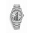 Rolex Day-Date 36 white gold lugs set diamonds 118389 Rhodium set diamonds emeralds Dial
